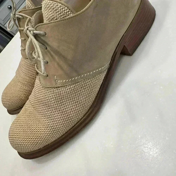Via spiga womens tweed & suede khaki & tan oxfords size 8.5 - Picture 3 of 11
